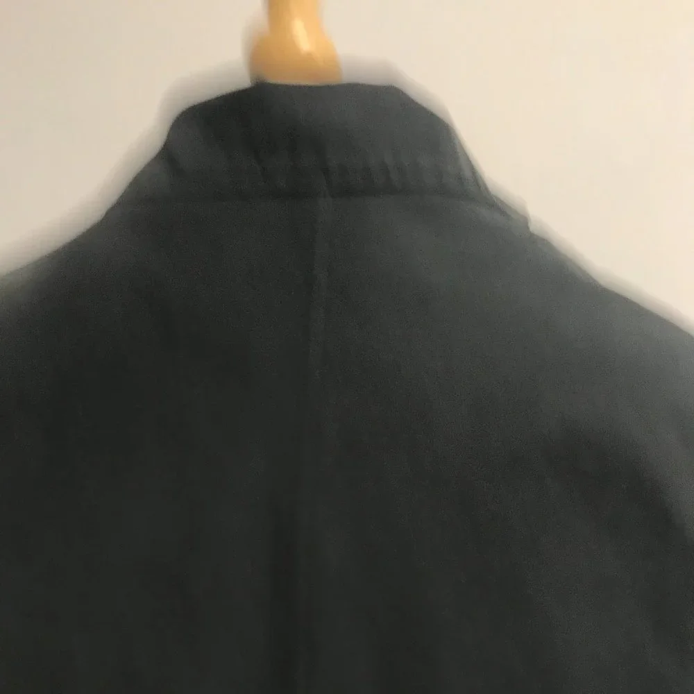 Banana Republic black zip out plaid lined barn coat field chore jacket S Vintage